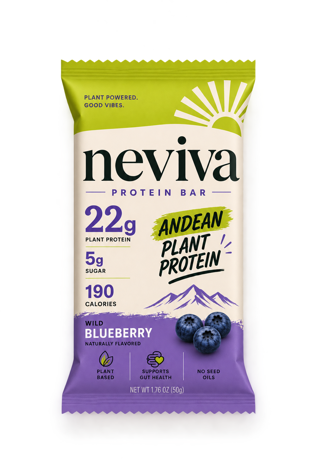 Neviva Wild Blueberry Andean Plant Protein Bar package