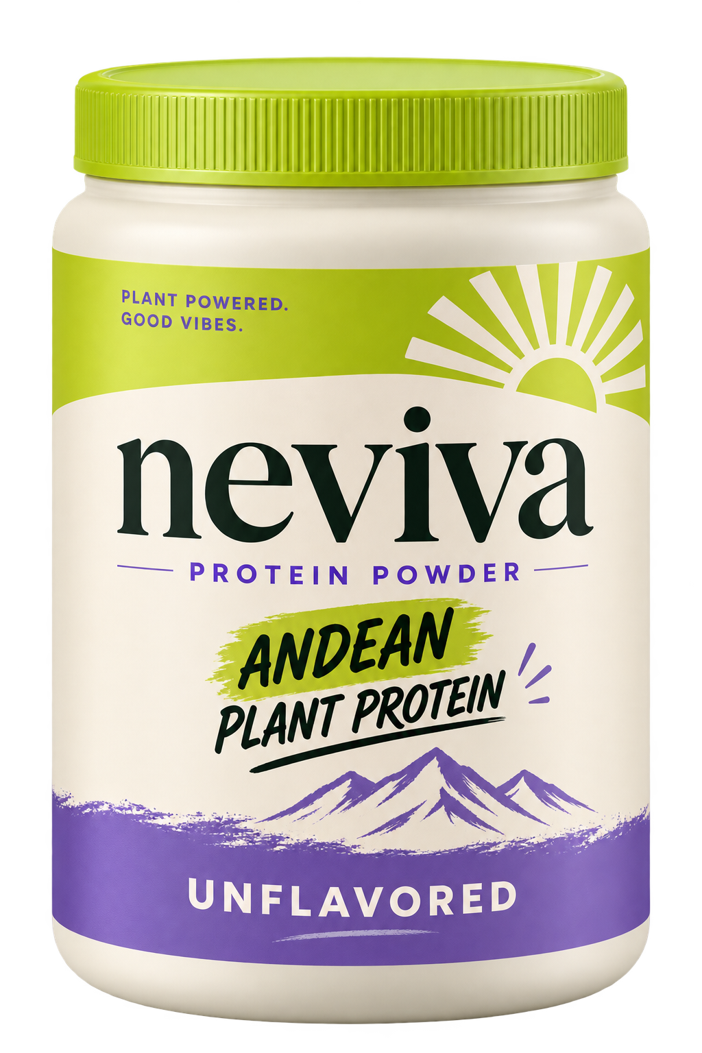 Neviva Unflavored Protein Powder jar packaging concept